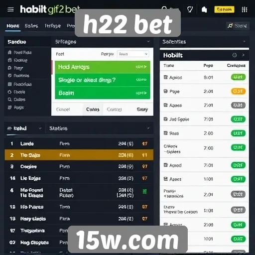 Avaliação da interface do usuário do h22 bet